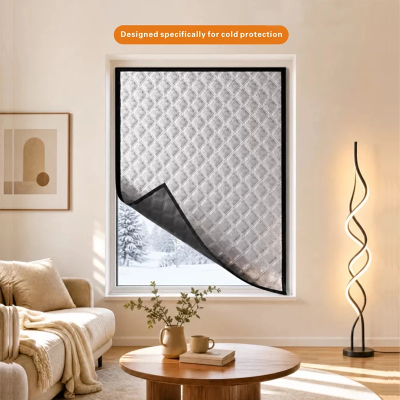 Winter Windproof and Warm Curtains Window Wind Blocking Magic for Bedroom Insulation No Drill Cold Protection