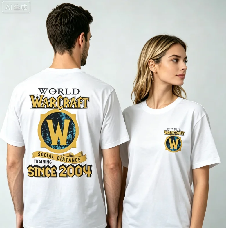 2026 new Men's and Women's All-Generations Black Double-Sided Patterned Vintage Print Casual Loose Cotton T-Shirt