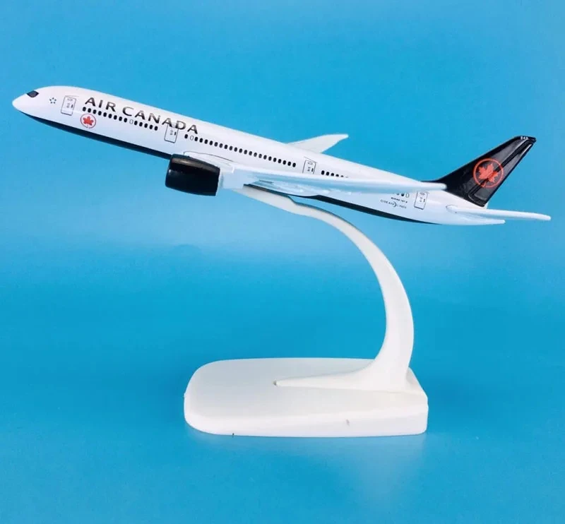 16cm Metal Airplane Model Black Air Canada Airlines B787 Boeing 787 Airways Simulation Plane Model W Stand Aircraft Gift