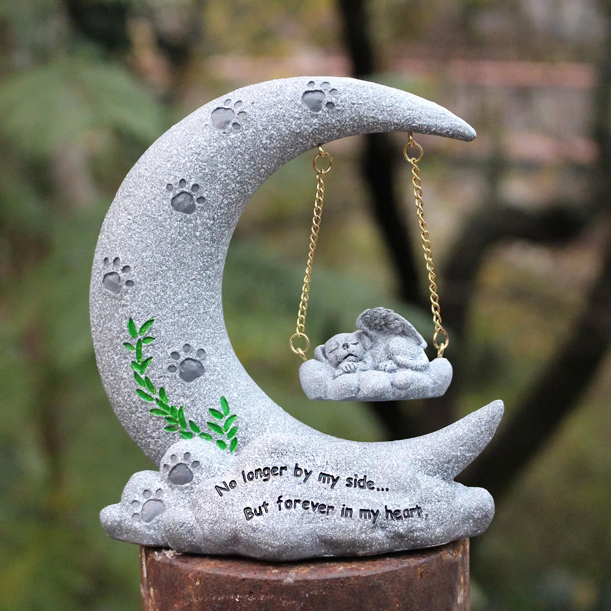 

‌Handmade Animal Memorial Statue - Forever Moonlight for Beloved Pets