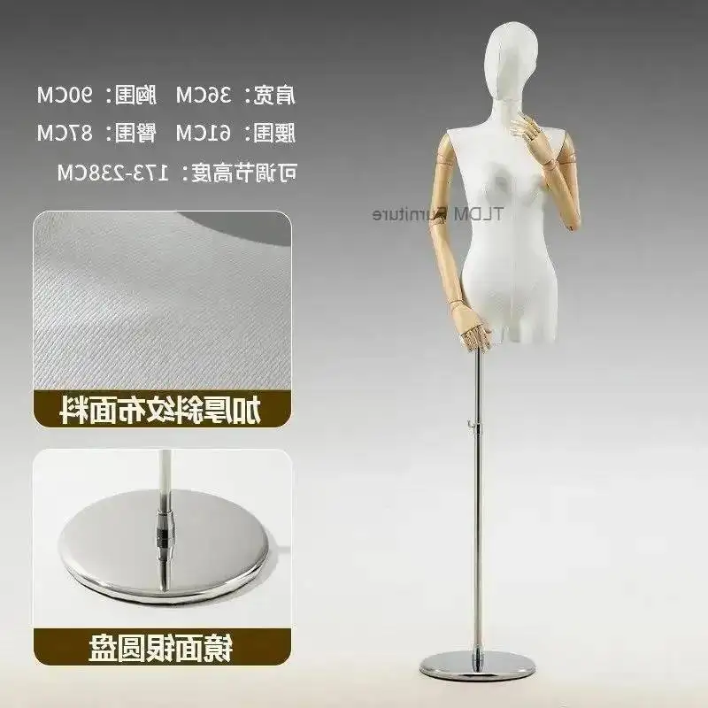 

and Shoulder with Style Women's Dress Head Korean Adjustable Half Square Body Hands Form, for Garment Display Mannequins JT40M