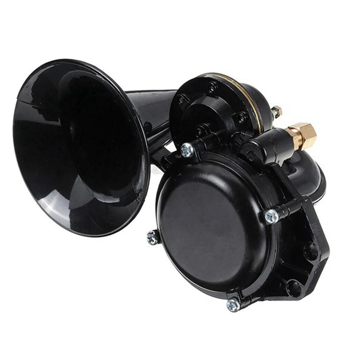 

12V/24V Auto Air Horn Loud Truck Trumpet Air Horn with Electric Valve Flat for Car Vehicle Trucks Bus Van