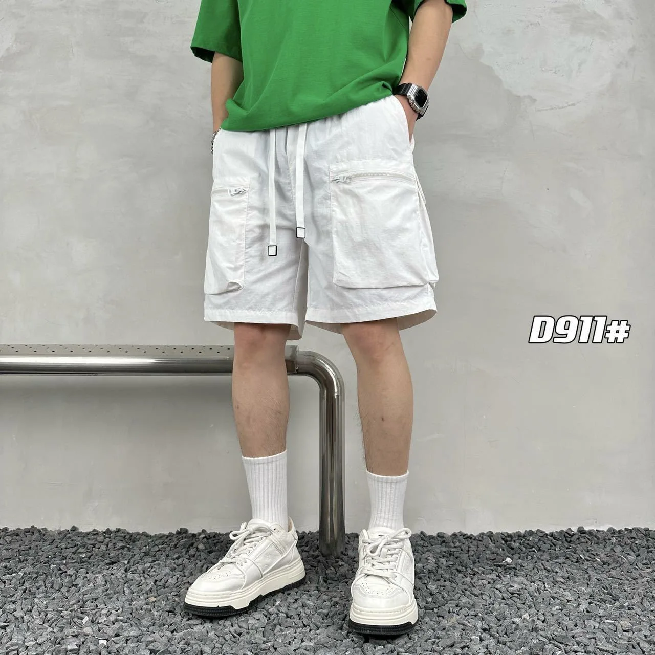 2024 Summer Men's Shorts Sports Five-Point Pants Loose Casual Beach Pants Solid Color Trend Outer Wear Running Shorts