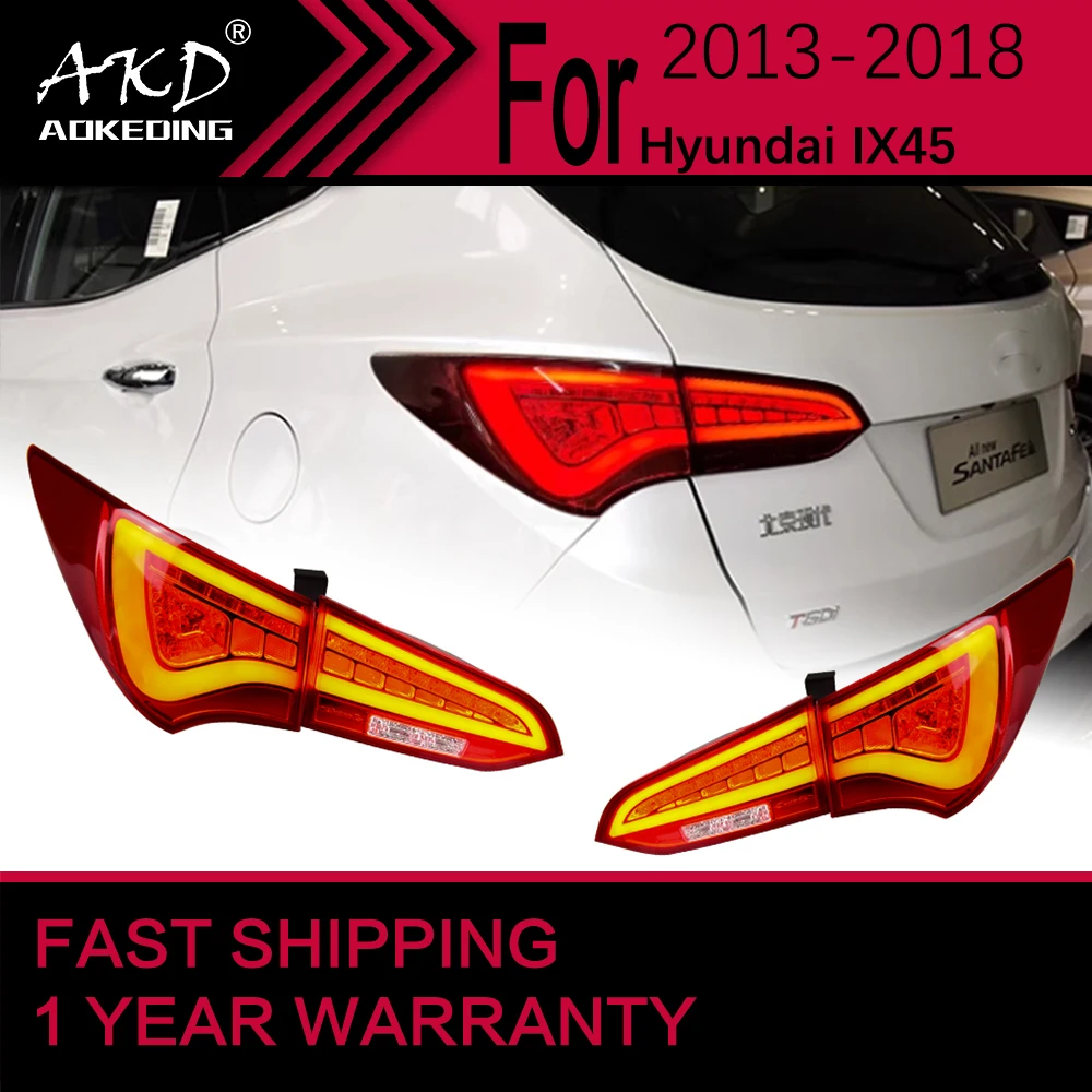 Car Lights for Hyundai IX45 New Santa Fe LED Tail Light 2013-2018 Rear Stop Lamp Brake Signal DRL Reverse Automotive Accessories