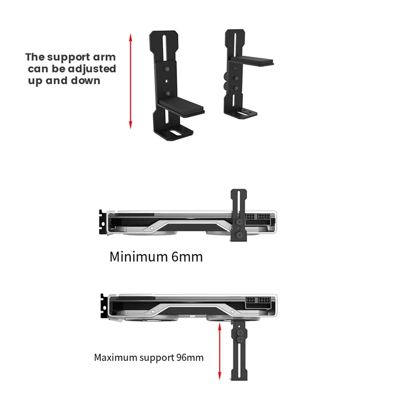 

A29Z-10Pcs G8 Graphics Card Support Bracket Chassis 12Cm Fan Position Fixed Metal Bracket Anti-Sagging Deformation Bracket