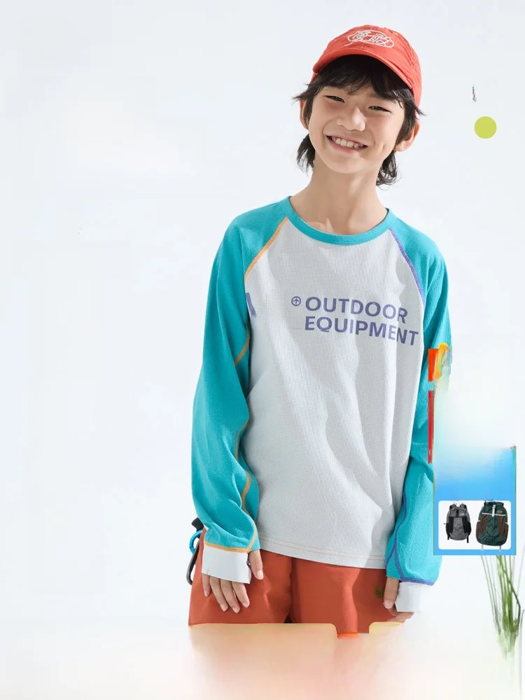 Mipo Kids Long Sleeve T-Shirt Quick Dry Lightweight Breathable Shoulder Insert Design for Boys And Girls Easy to Clean Autumn...