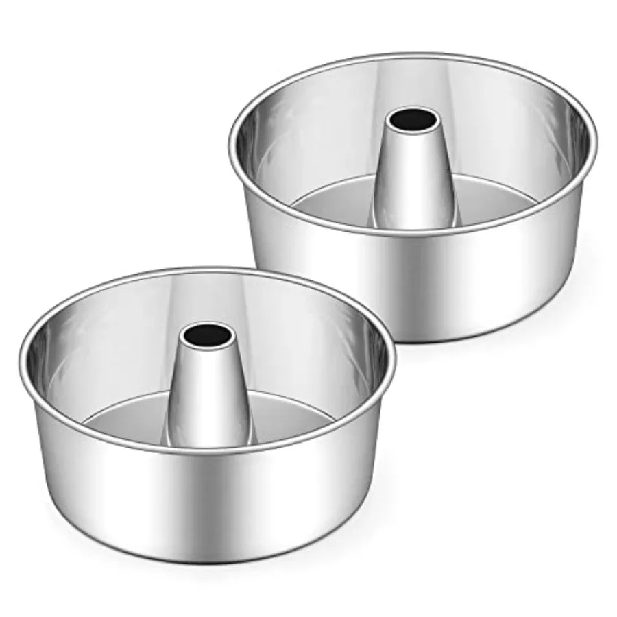 

Anl Food Cake Pan t of 2 10-Inc Stainl Steel Tue Pan for g Pound Ciffon Cake One-piece Design and Non-toxic Diswaser Safe