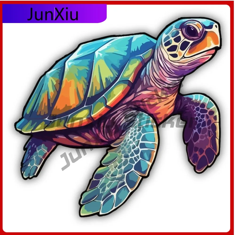 

Colorful Art Sea Turtle Animal Shaped Vinyl Sticker Bumper Windows Windshield Luggage Kayak Suv Sticker Funny Wall Stickers Deco