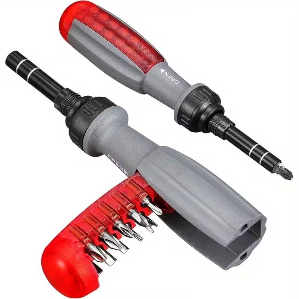 

11 In 1 Ratcheting Screwdriver Set Multifunctional Magnetic Tool with Angle Adjustment for Repair