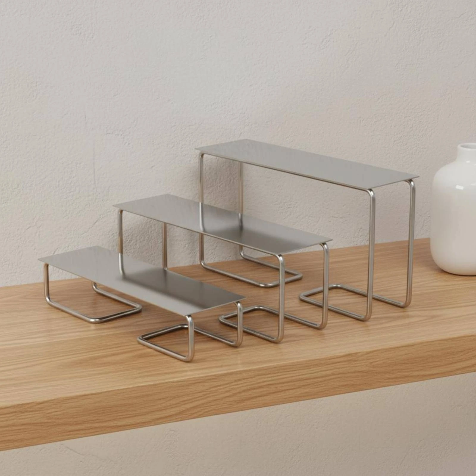 U-Shaped Shoe Display Rack Space Saving Stainless Steel Shoe Display Stand Stable Support Easy to Clean for Boutique Owners