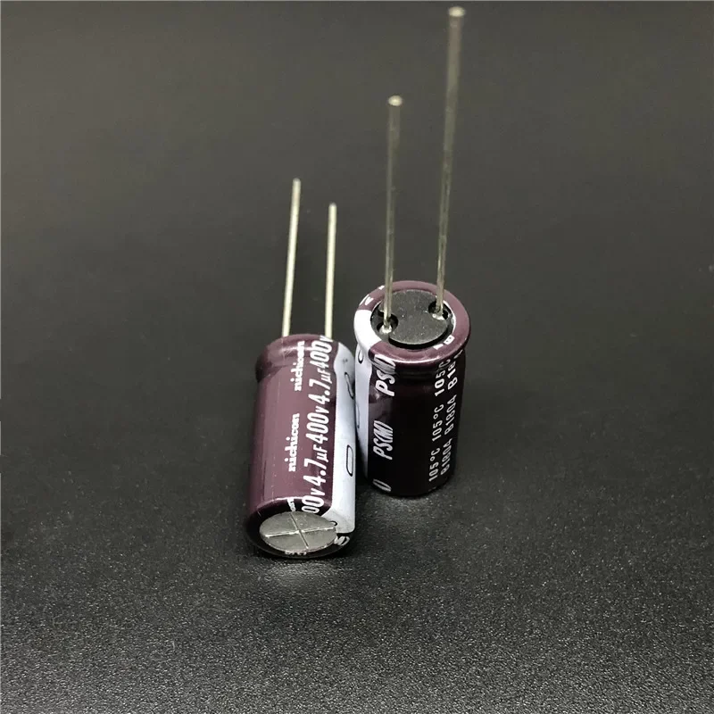 5Pcs/50Pcs 4.7uF 400V NICHICON PS Series 10x20mm Low Impedance 400V4.7uF Aluminum Electrolytic capacitor