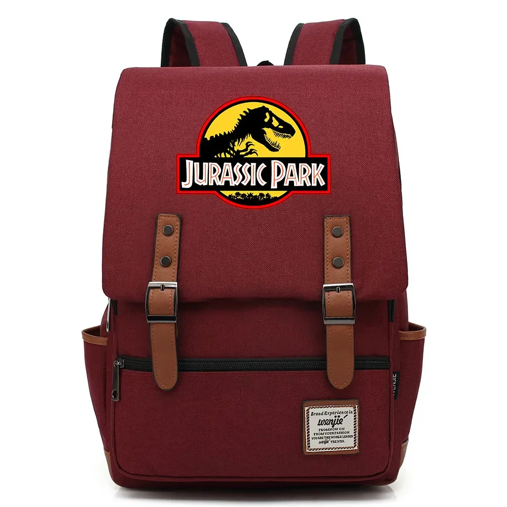 B3303  Fashion Dinosaur Jurassic Park World Buckle Children School bag Teenagers Student Schoolbags Women Bagpack Men Backpack