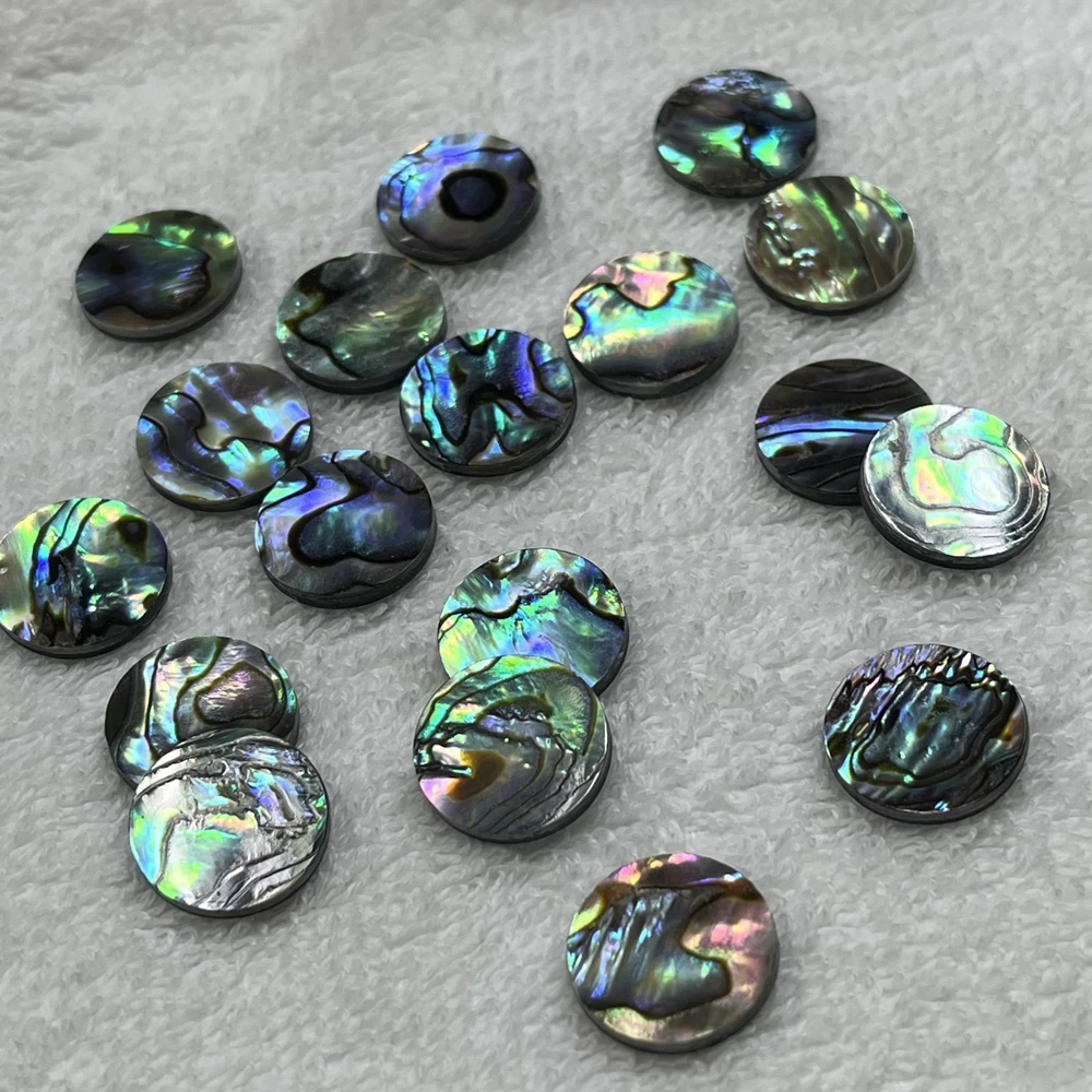 200pcs/Lot 12-13mm Natural Abalone Shell And Synthetic Black Turquoise Round Sheet