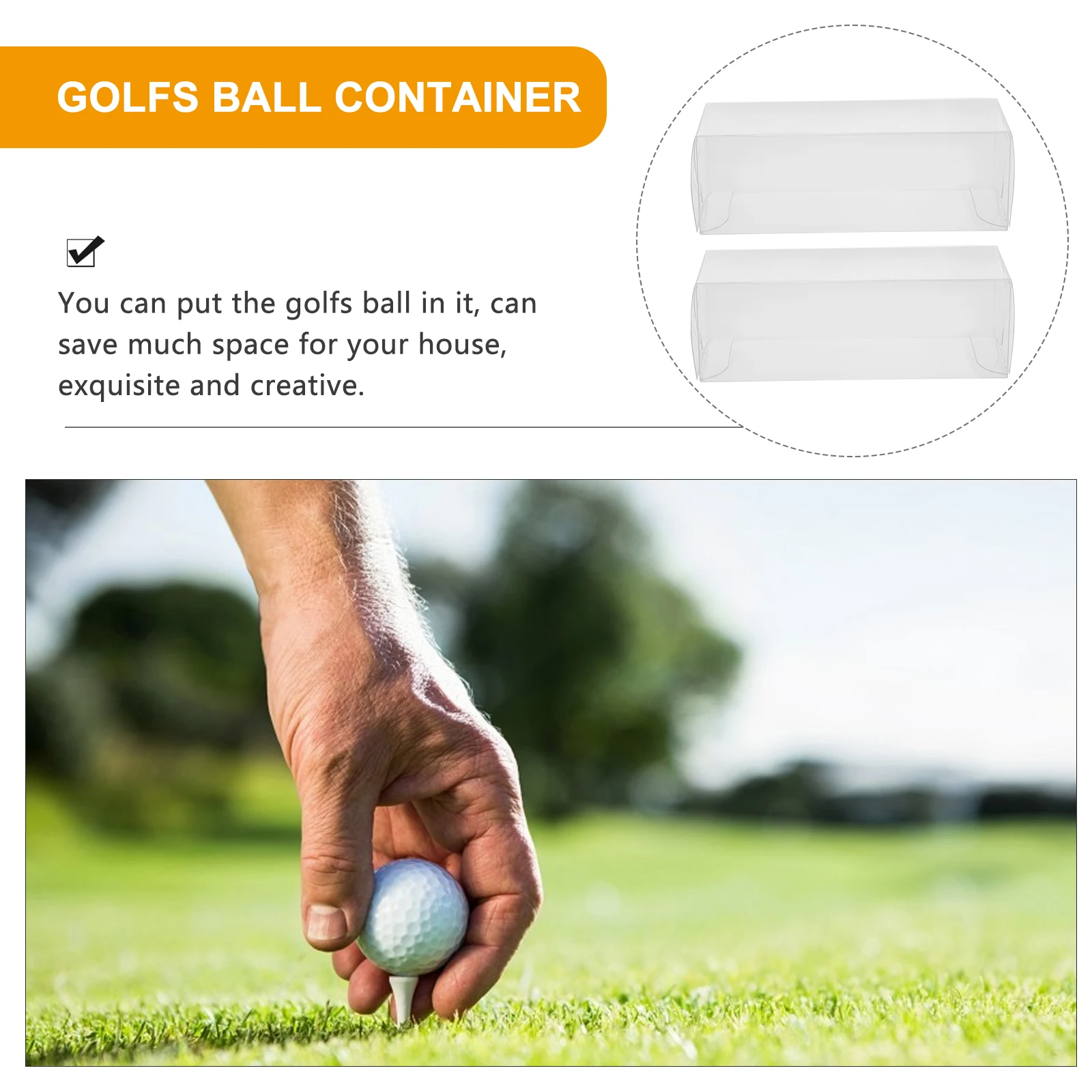 

3pcs Golf Ball Storage Box Transparent Pe Container For Golfing Supplies Display Holders Clear Plastic Golfs Organizer Case