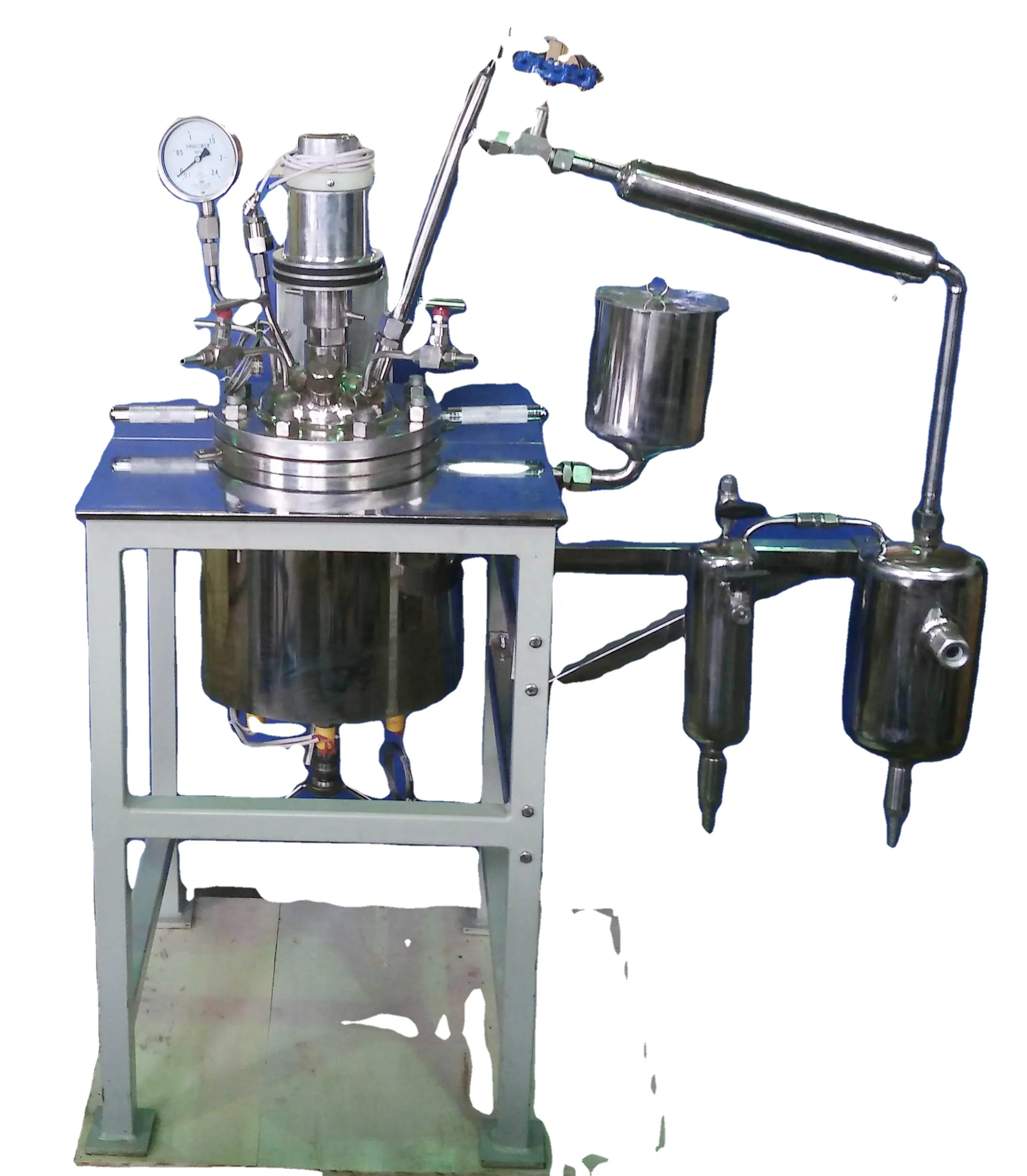 5L Stainless Steel Vacuum Distillation Cstr Reactor With Condenser S30408 (Oil and Refining, Crude Benzene, coke Oven )