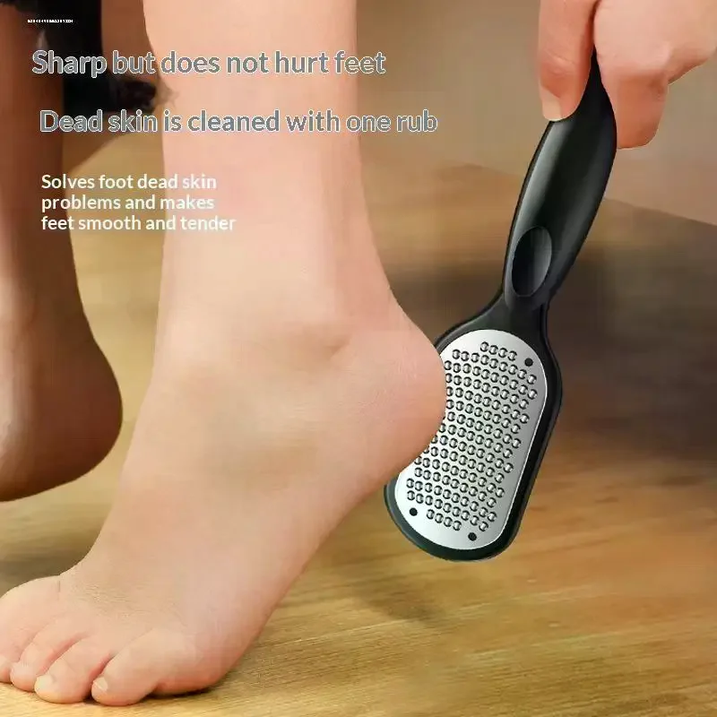 1Pcs Heavy-Duty Stainless Steel Painless Foot File & Remover With Splash Guard & Handle Suitable For Care Cracked Heels