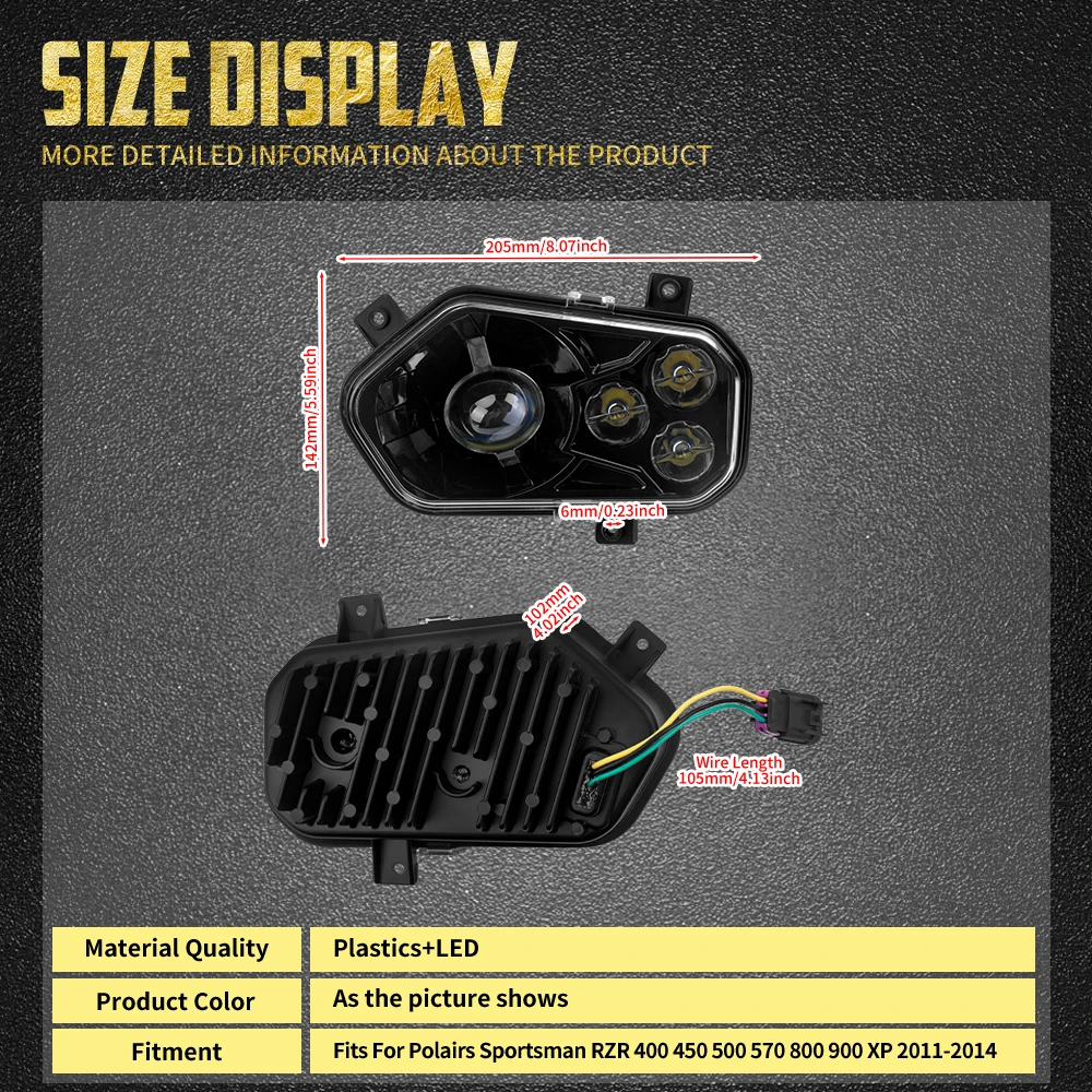 폴라리스 스포츠맨 XP 850 2009-2013 XP 550 2009-2010 2014용 오토바이 LED 헤드라이트 전조등 하이 로우 빔 라이트 램프