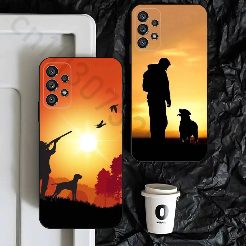 Hunter Dog Hunting  Phone Case for Samsung S25 S24 S23 FE S22 S21 S20 FE plus Ultra Black soft shell