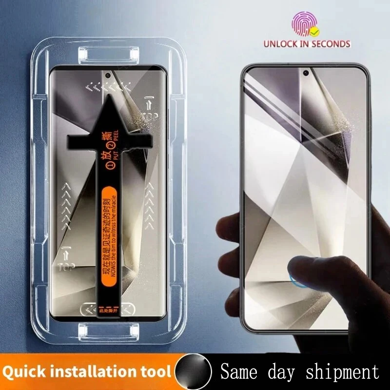 Automatic installer Tempered Glass Film For Samsung Galaxy S22 S23 S24 Ultra S21 Plus + HD Easy Installation Screen Protector