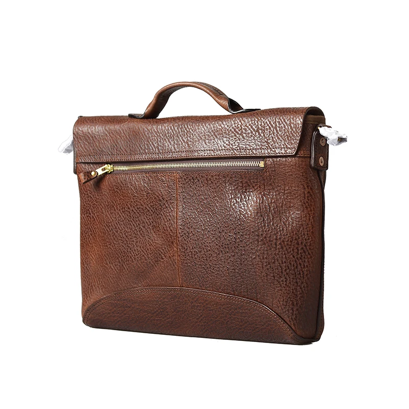 Bolsa de ombro de couro retrô artesanal masculina maleta laptop OL, bolsa de computador, fivela masculina, bolsa mensageiro casual, nova