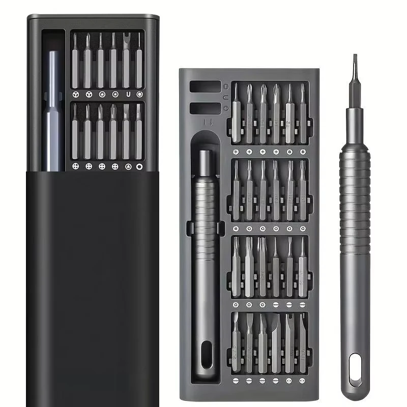 

25 in 1 Precision Screwdriver Set with Aluminium Alloy Handle Highly Hardened Metal Bits Swivelling Design Disassembly Kit