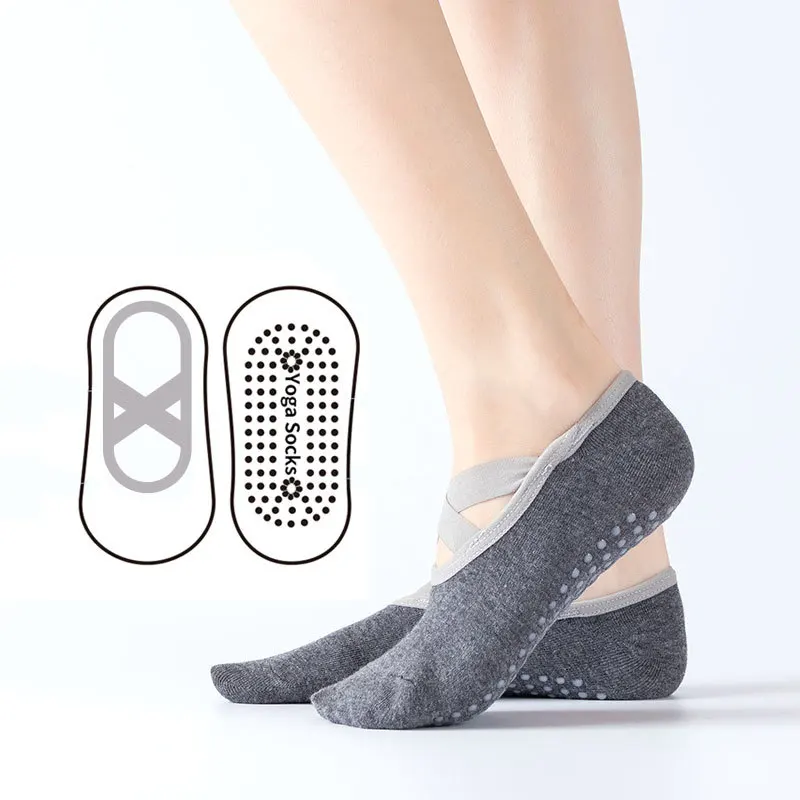 

Women High Quality Pilates Socks Anti-Slip Breathable Bandage Yoga Socks Ankle Ladies Ballet Dance Sports Socks for Fitness Gym