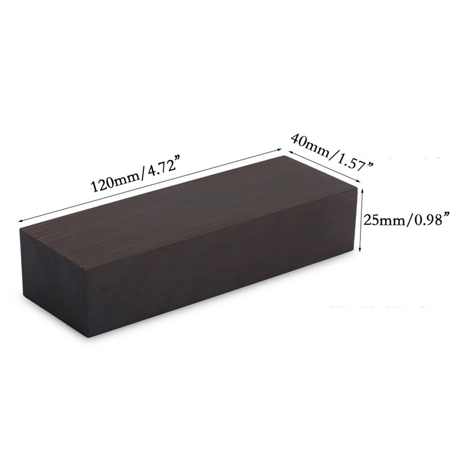 Black Ebony Wood Lumber Blank 12x4x2.5cm Black Ebony Lumber Wood Timber Handle Plate Fine Grain Smooth DIY Material for Music In