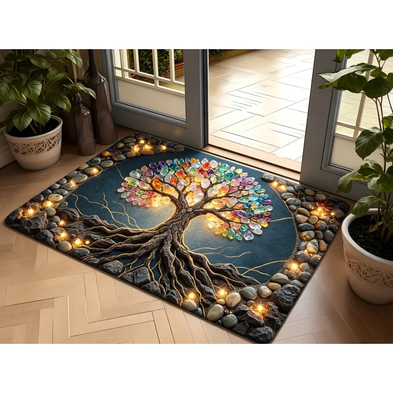 Glowing Lava Rock Rectangular Carpet Volcanic Crack Stone Fiery Lava Creative Landscape Design Area Rug for  Home Decor