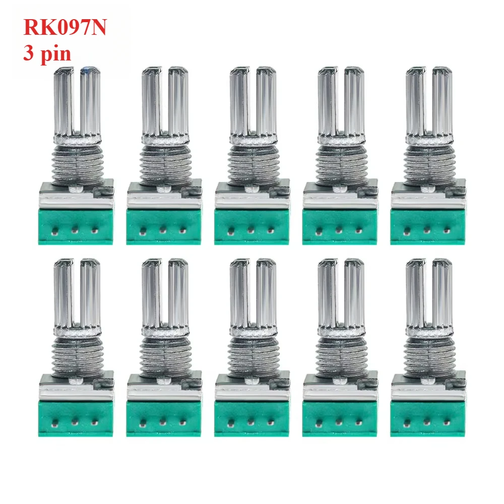 5PCS Potentiometer 3Pin RK097N B1K B5K B10K B20K B50K B100K B500K RK097 Potentiometers Audio Amplifier Sealing