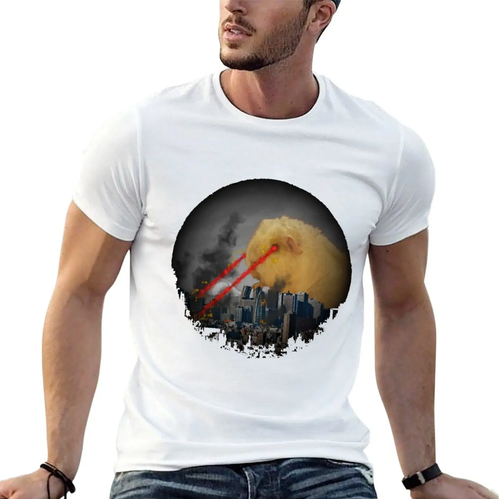 Guinea Pig Attacking Tokyo with Laser Eyes REDUX T-Shirt Holiday Party Tee Shirt