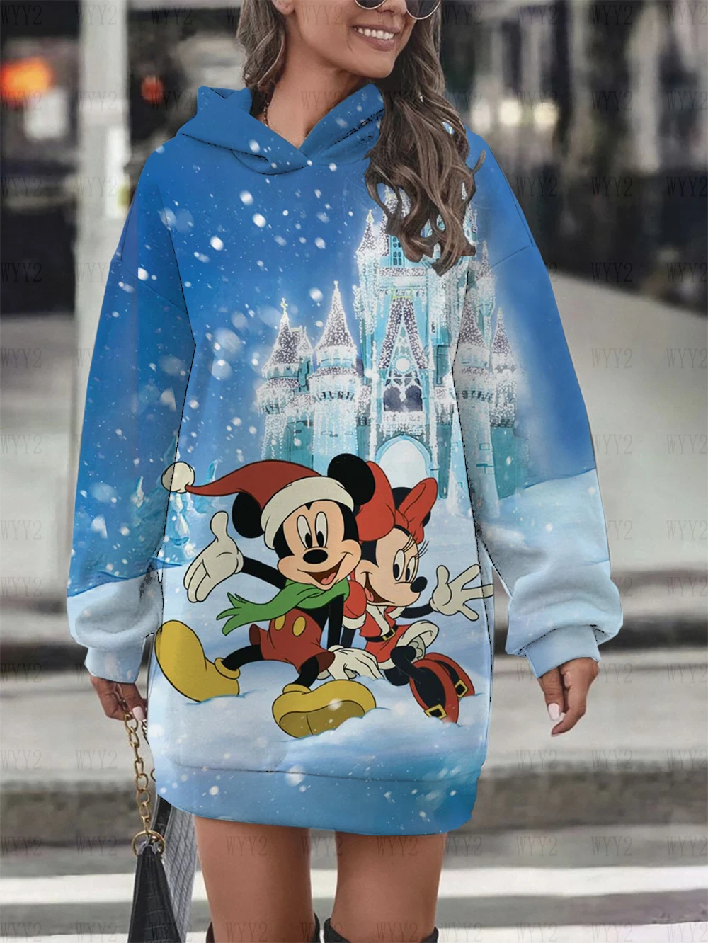 Women Hot Sale New Autumn and Winter Christmas Gift Fashion Casual Dress Disney Mickey Mickey Mouse Print Hoodies Sweatshirts