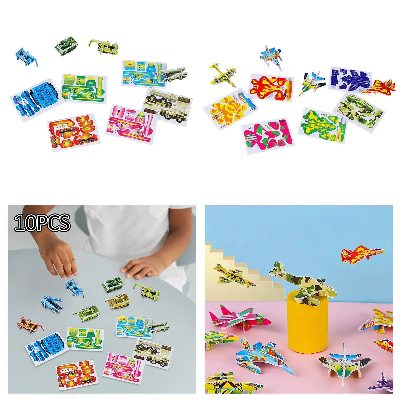 10Pcs 3D Jigsaws Puzzles Creativity Imagination Kids Toys Art Crafts Educational