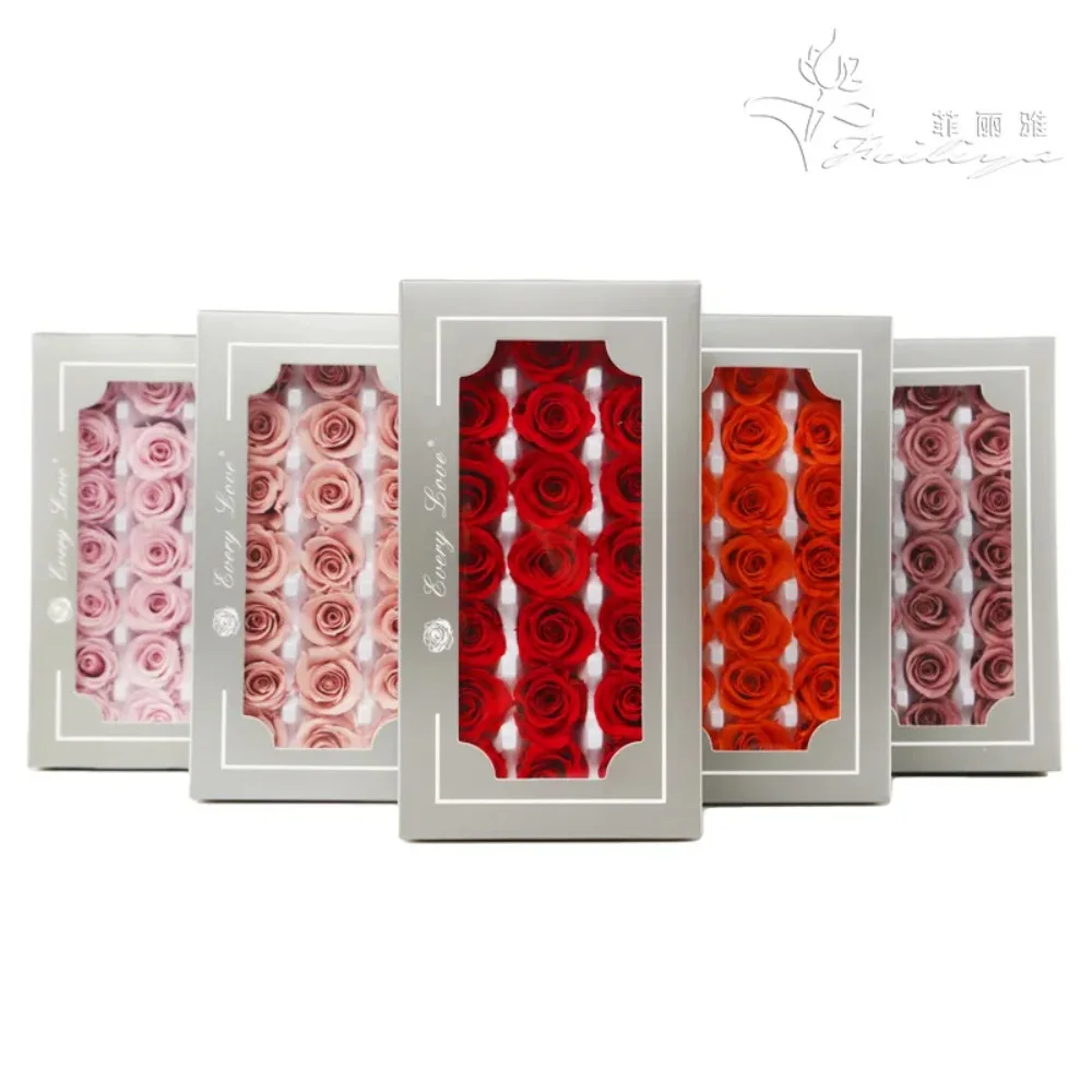 21 unids/caja B grado rosas hidratantes eternas flores decoración del banquete de boda Diy caja de regalo del Día de la madre del Día de San Valentín barato