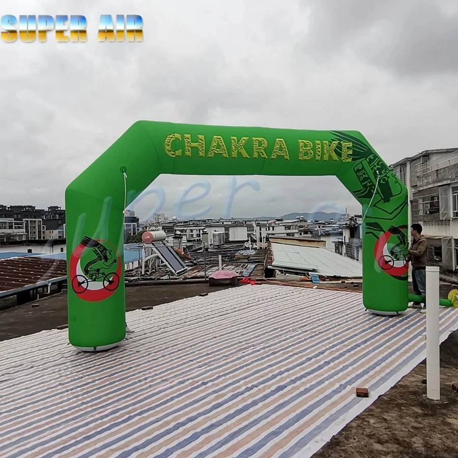 Beautiful design custom sport decoration inflatable race arch with air blower for sport events