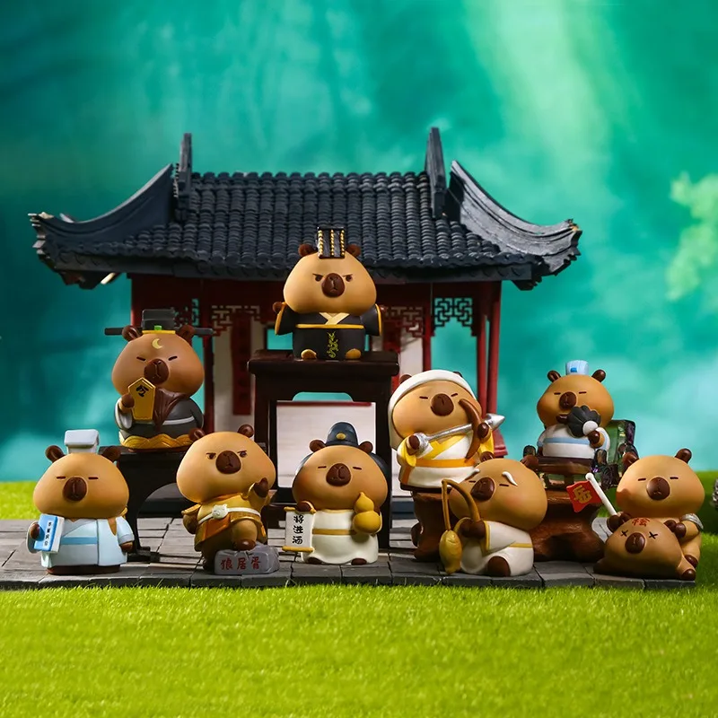 Miniso For Capybara Blind Box Chinese History Series Desktop Ornament Mystery Guess Bags Animal Figure Toys Birthday Gift