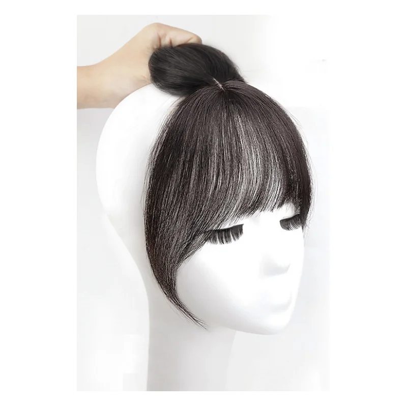 Wholesale Cheap Top Quality Thin Women Fringe Natural Human Hair Clip In 3D Air Bangs Hair Toppers With Bangs