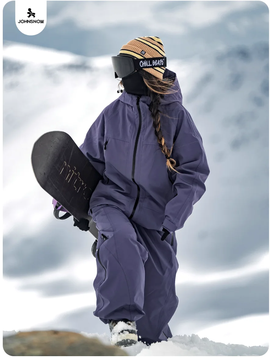 John Snow 2025 Giacca e pantaloni da sci stile americano Cappotto da snowboard termico impermeabile unisex Vestibilità ampia Sport invernali per uomo Donna