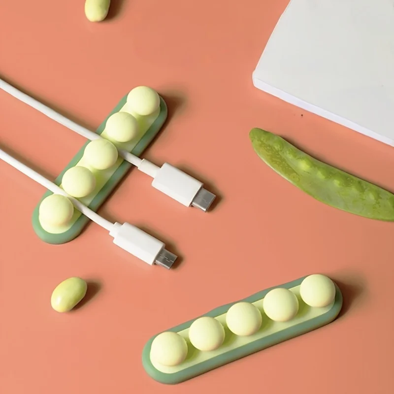 

Silicone Lightweight Desktop Cable Organizer with Adhesive Strips -Desk & Drawer Organizer for Home Storage