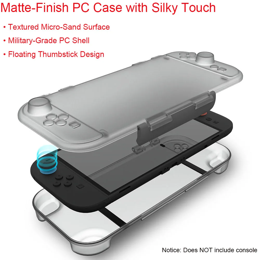Transparent Charging Storage Case compatible with Switch 2 - NS2 Slim Matte Flip PC Hard Case , Dust-Free Tempered Film