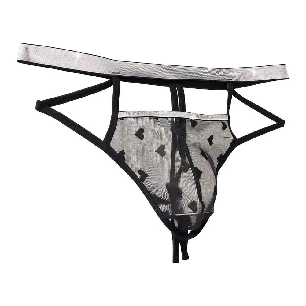 Man's Underwear Simple Mesh Panties Transparent Hollow Out Low Waist Briefs Sheer Lace Perspective Thin Sexy Lingerie