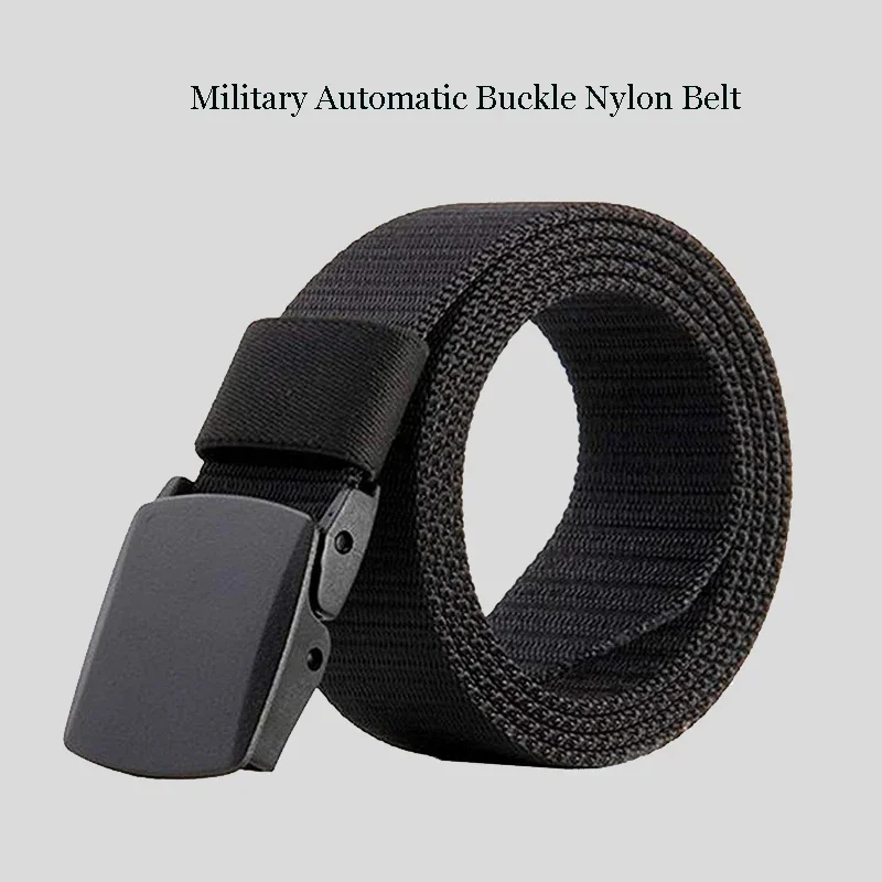 Classic Military Automatic Buckle Nylon Belt Unisex Plus Size LONG 170 160 150 140 130cm Men Women Outdoor  Tactical Canvas Belt