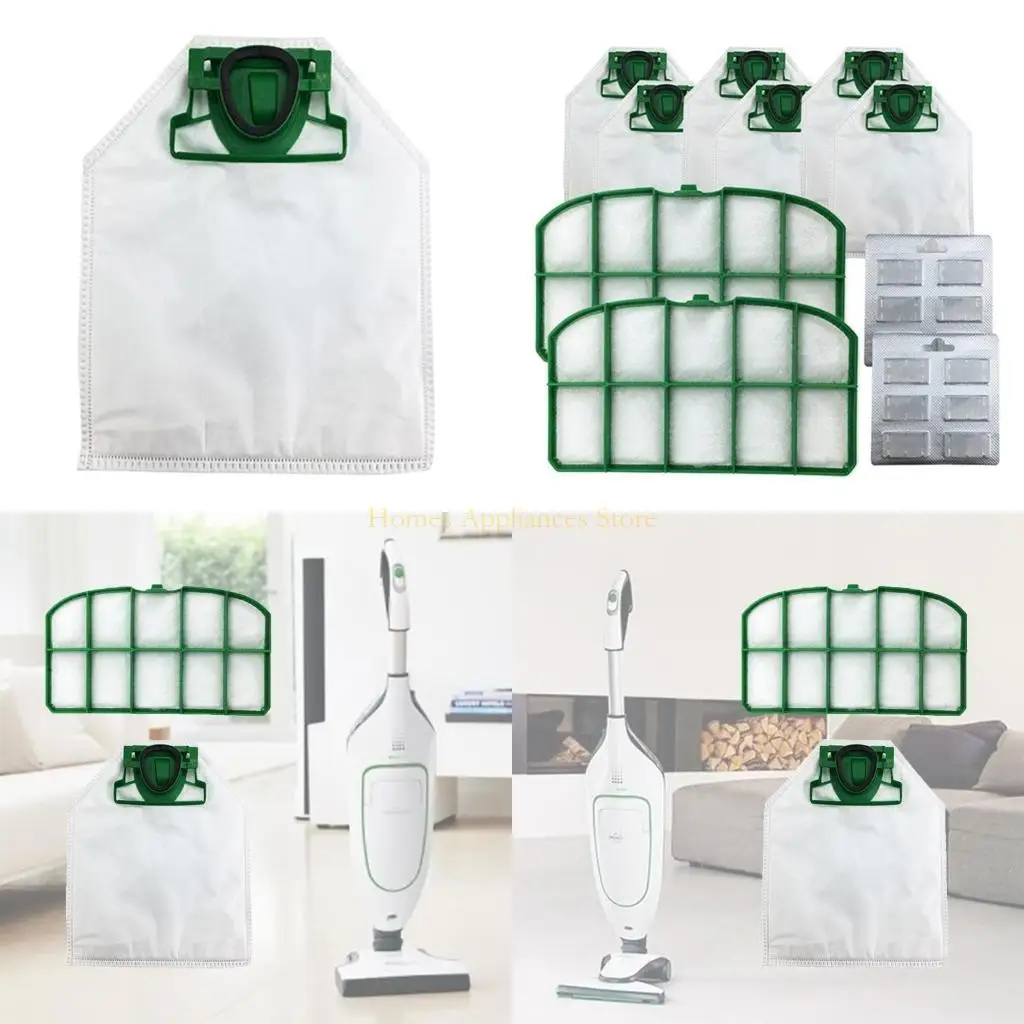 

D0AB 6pcs Dust Bag + 2pcs Hepa Filters + 2pcs Fragrance Blocks for VK200 Vacuum Cleaner Replacement Parts