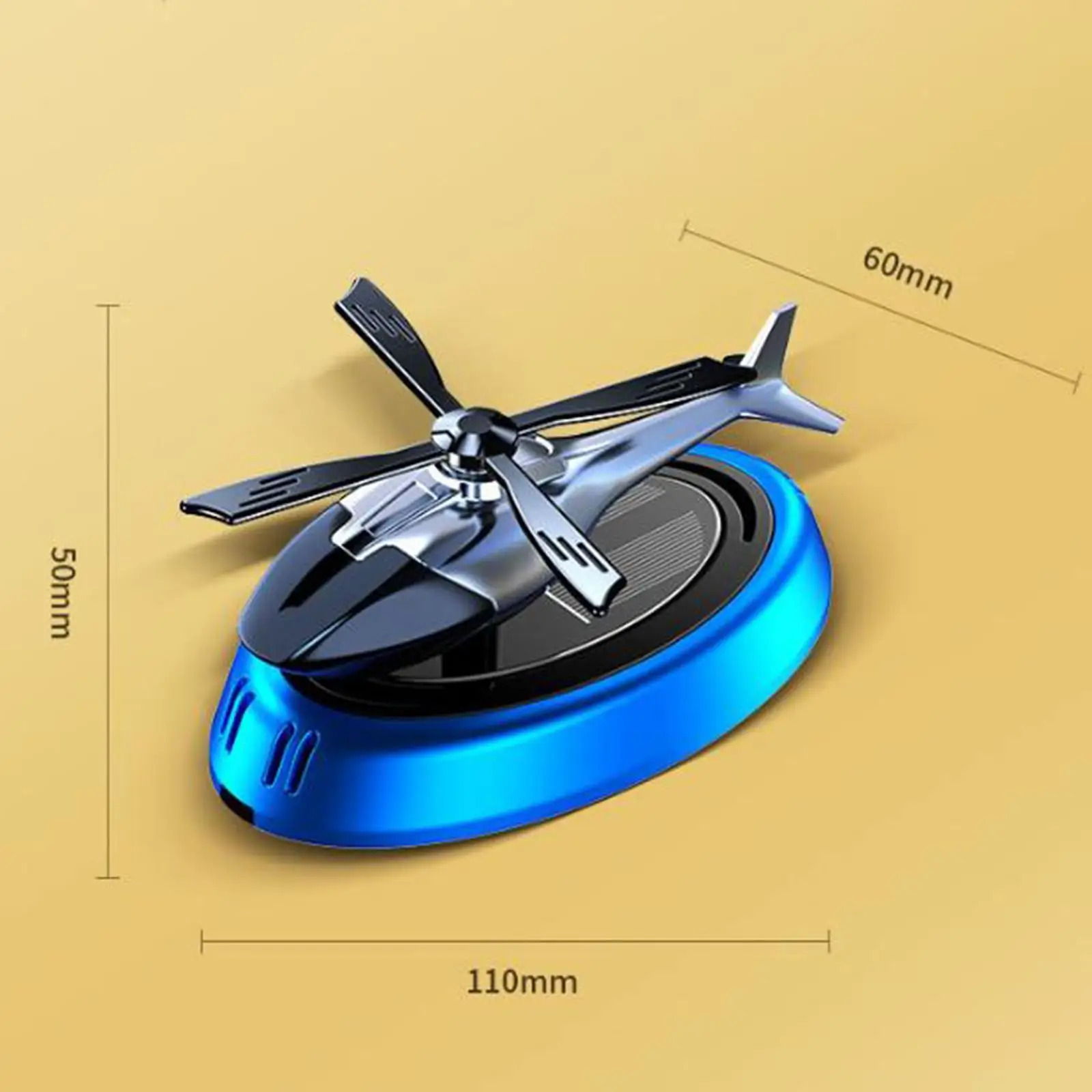 Solar Powered Car Air Freshener Alloy Fragrance Diffuser Mute Autorotation Ornament for Vehicle Interior Decor