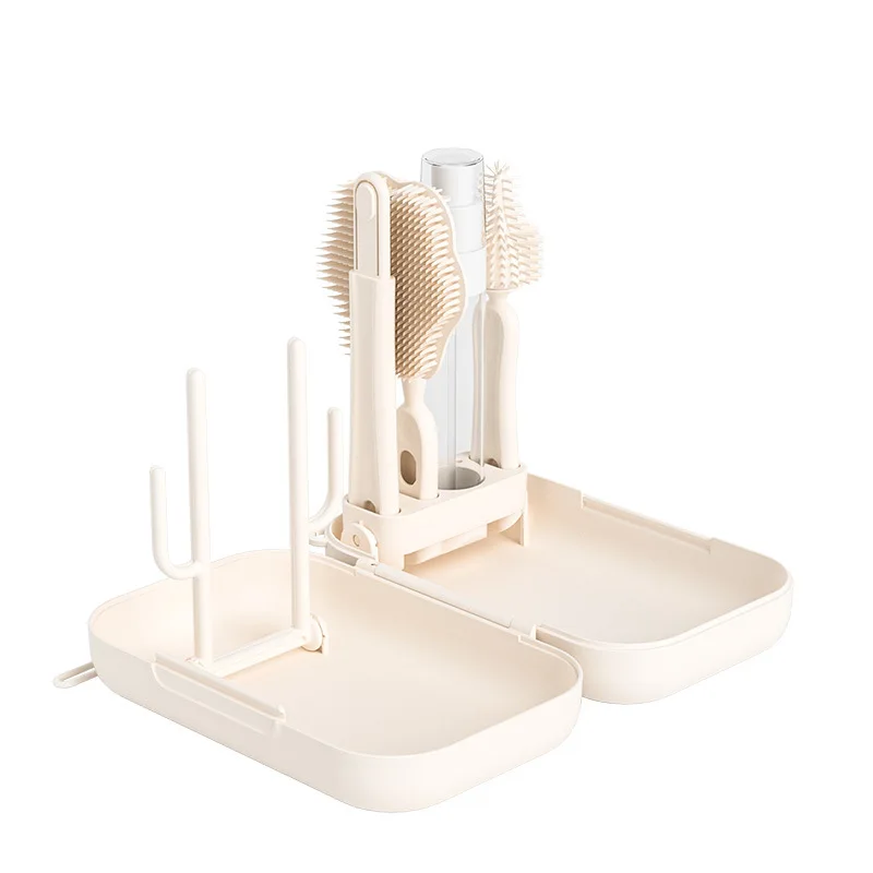 مجموعة فرش زجاجات الأطفال المحمولة المصنوعة من السيليكون - مجموعة تنظيف صديقة للسفر مع صندوق تخزين لزجاجات حليب الأطفال الرضع #6