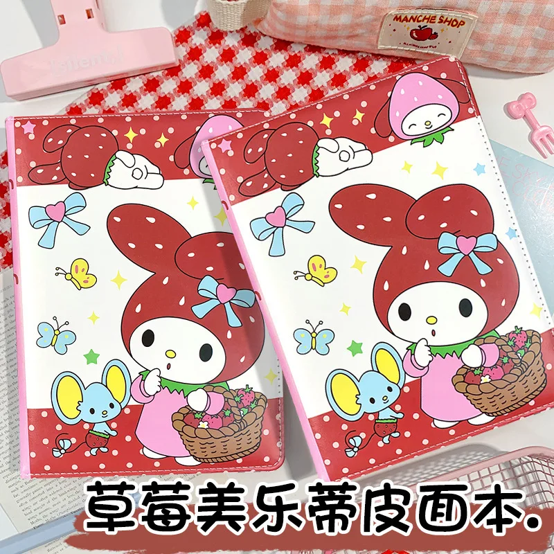 

Kuromi My Melody Cartoon A5 Strawberry Leather Notebook Leather Notebook Notebook Journal Colorful Page Book Girl's Gift