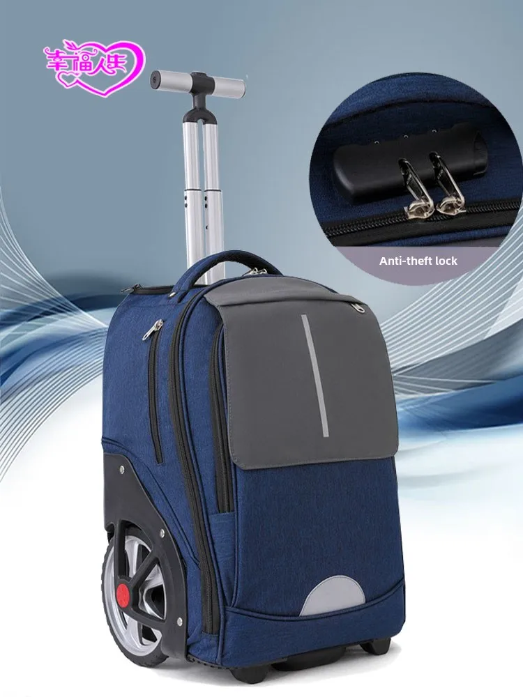 

New 2024 Large Capacity Student Luggage Bag with Wheels Climbing Stairs Travel Backpack Fashionable Oxford Cloth Sports Backpack