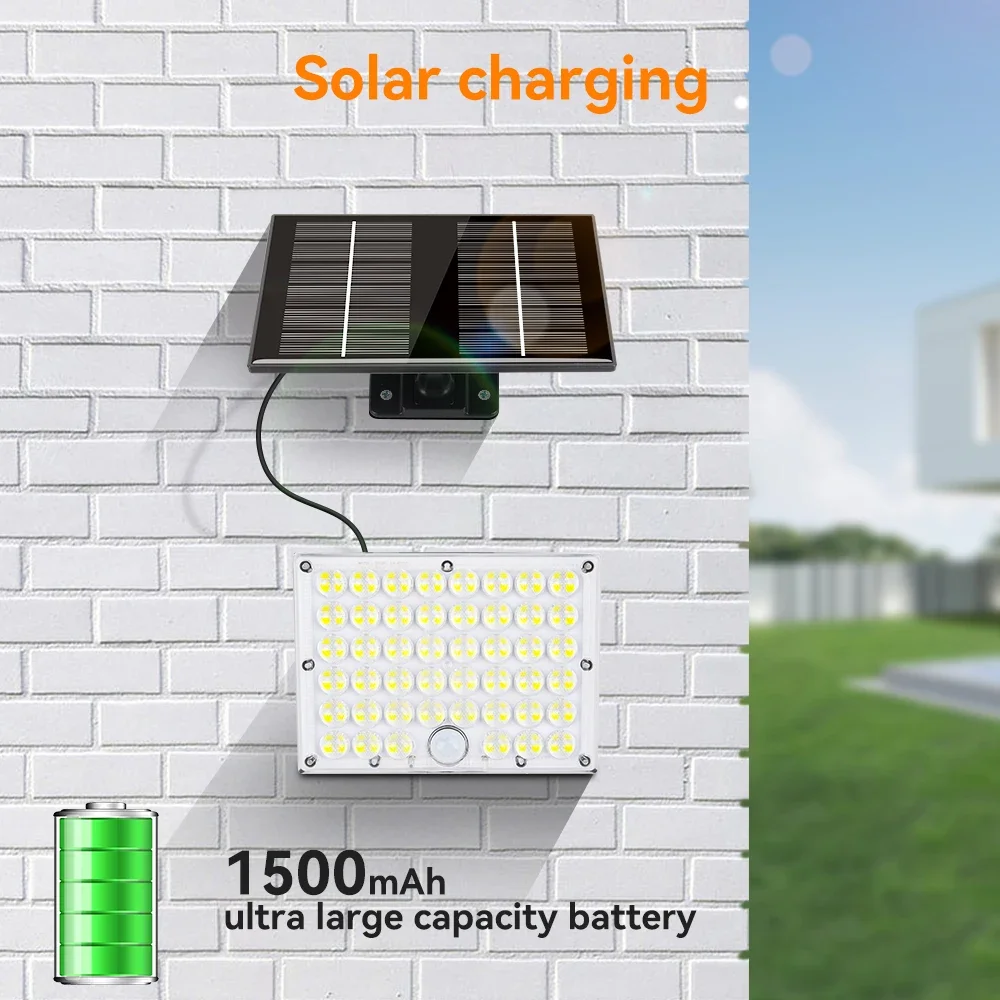 Outdoor LED Solar Power Light Waterproof Floodlight 1500mAh Battery Motion Sensor Solar Wall Lamp for Outside Garage Garden lamp