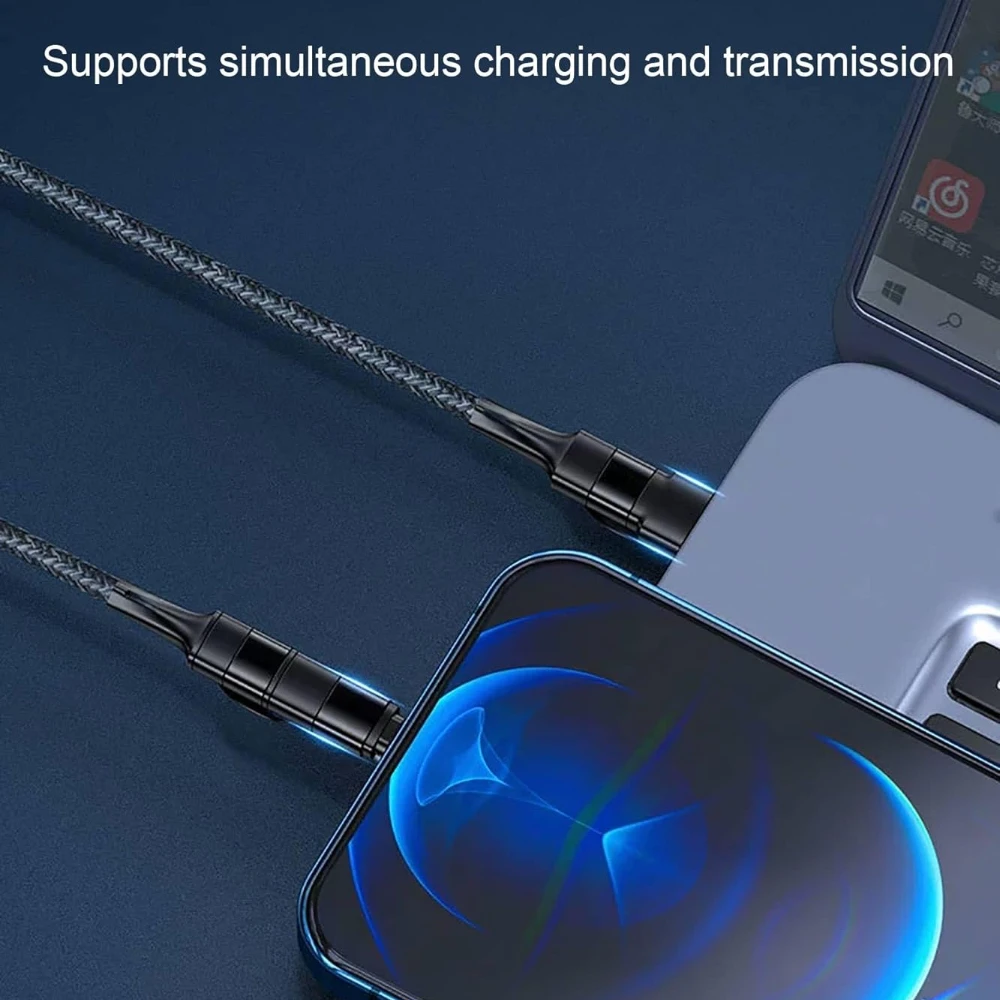 TKUKOS PD 60W 4 In 1 Quick Charging Data Cable Type C Lighting Micro USB Cable For iPhone iPad Huawei Xiaomi Samsung 1m wire