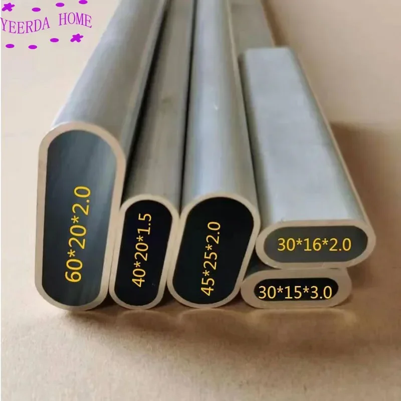 Aluminum Oval Pipe aluminum Alloy Hollow Flat elliptical tube Frame DIY material