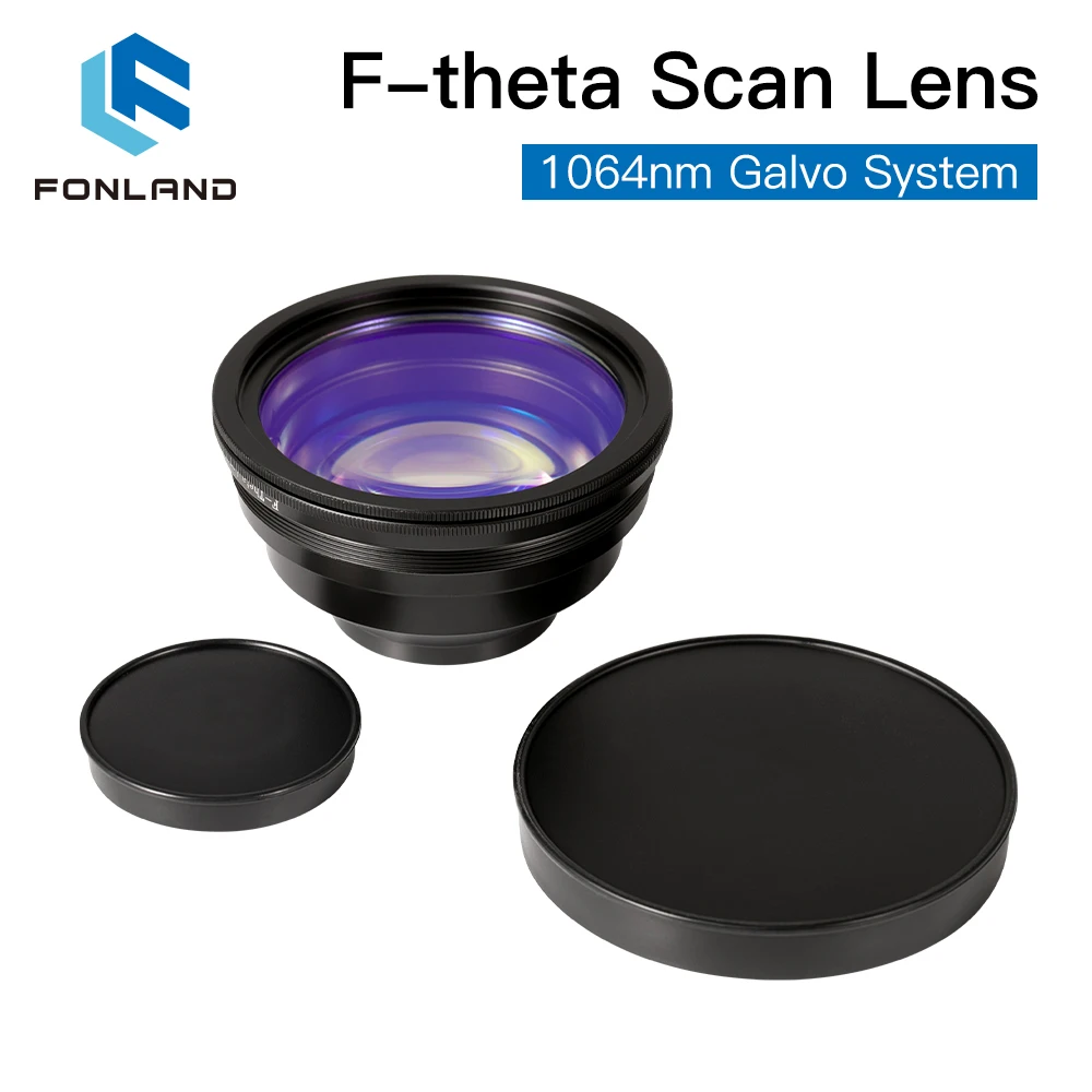 FONLAND F-theta Lens 1064nm Focus Lens Laser Focal length 63-420mm Scan Field 50×50-300×300 for YAG Fiber Laser Galvo System